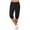 A-Black, variant on Womens Capris with Pockets Plus Size Cropped Pants Drawstring Elastic Waist Jogger Cuff Slacks Bottoms Beige