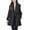 Black, variant on Pea Womens Coats Dress Work Trench Black Lapel Collar Solid Long Sleeve Button up Coats Ladies Jackets L