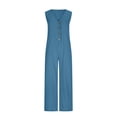 thumbnail image 4 of Hurxie Barrel Jeans for Women Trendy High Waisted Cropped Baggy Wide Leg Pull On Elastic Waist Stretchy Denim Pants Blue,3XL, 4 of 6