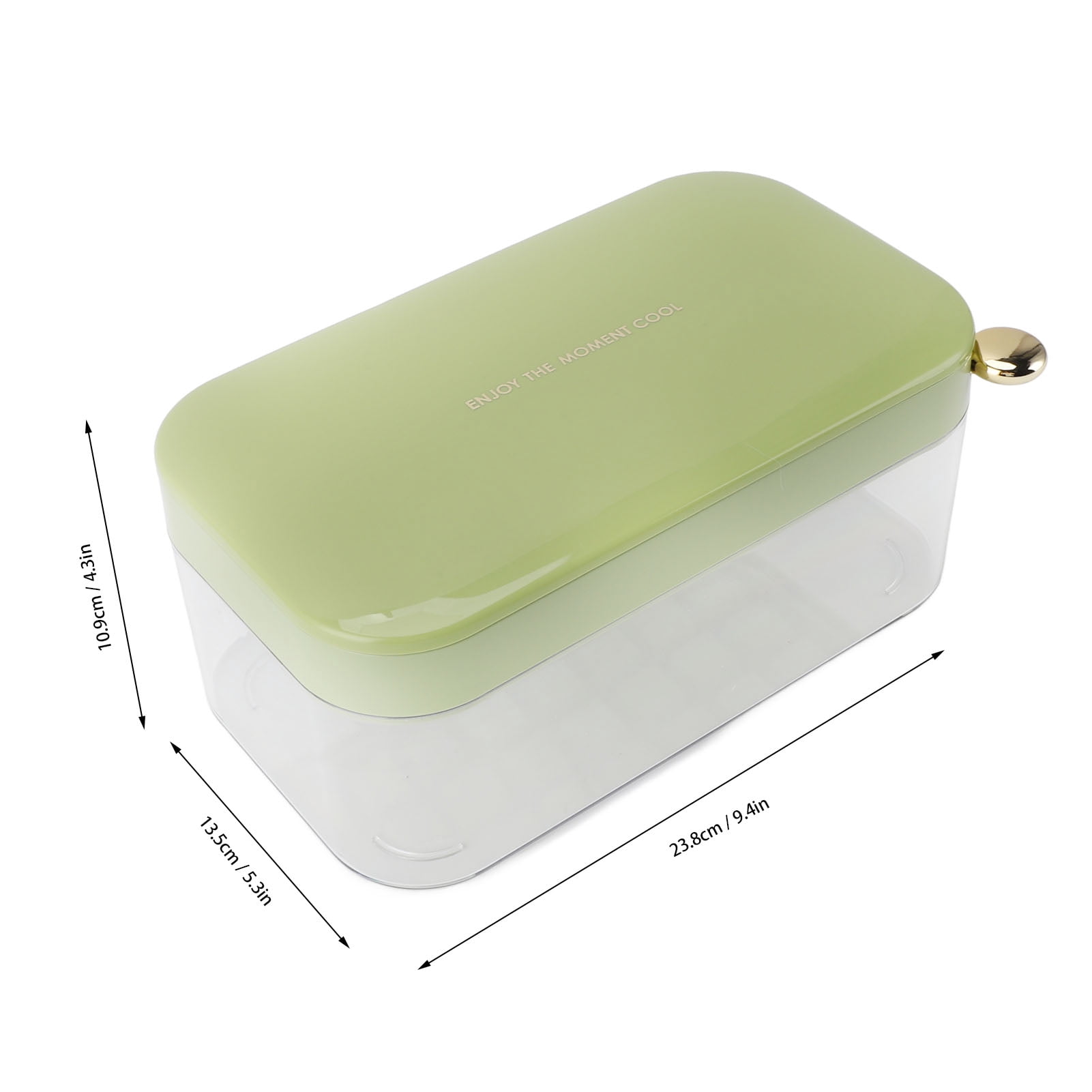 32-Cube Ice Tray Set with Lid & Scoop, Easy-Release Freezer Ice Maker - Green