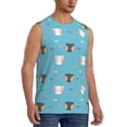thumbnail image 2 of Uemuo Cat Fish Pattern Men's Sleeveless T-Shirt,Muscle Athletic Tank Top, Moisture-wicking Quick-dry Breathable Classic Tee Top for Gym Run Outdoor Sports-3X-Large, 2 of 8