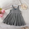 thumbnail image 2 of Annhoo Girl's Comfy Cotton Dresses Spaghetti Strap Sleeveless Solid Color Cute Princess Midi Dress 6 Months-13 Years, 2 of 3