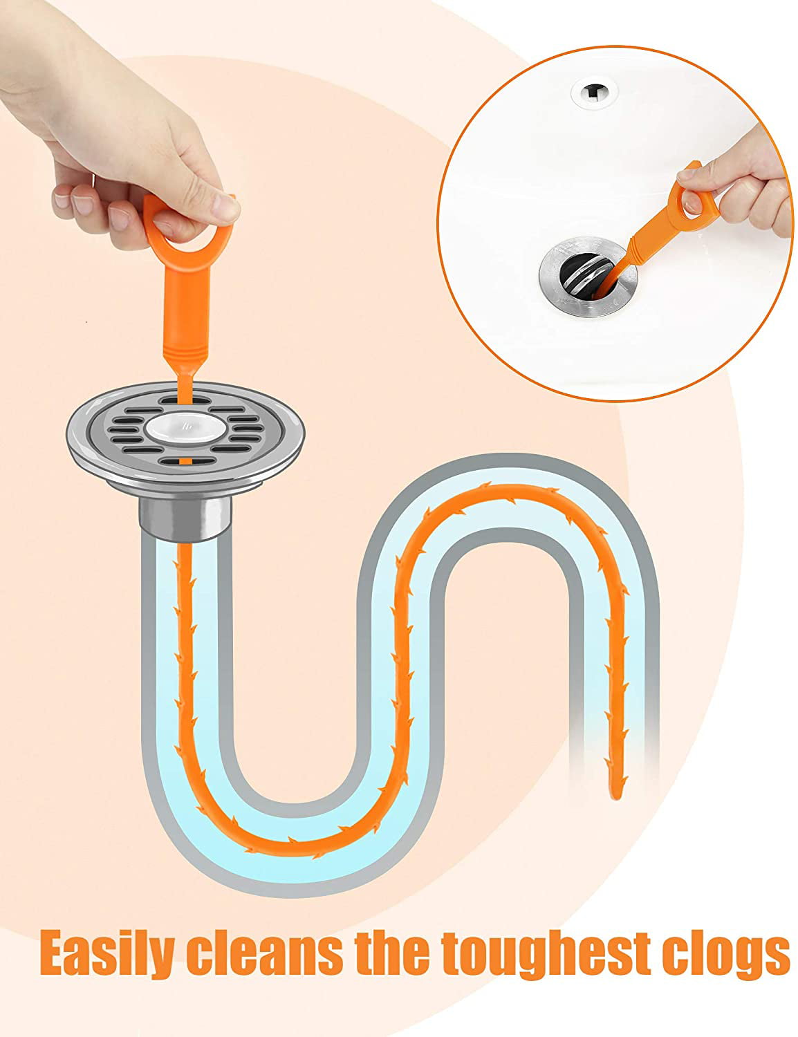 liboyixi 5 Pack Drain Clog Remover Tool, Sink Snake Cleaner Drain Auger  Sewer toilet dredge, Snake Drain for Hair Remover Tool For Sewer, Toilet,  Kitchen Sink, Bathroom Tub - Coupon Codes, Promo