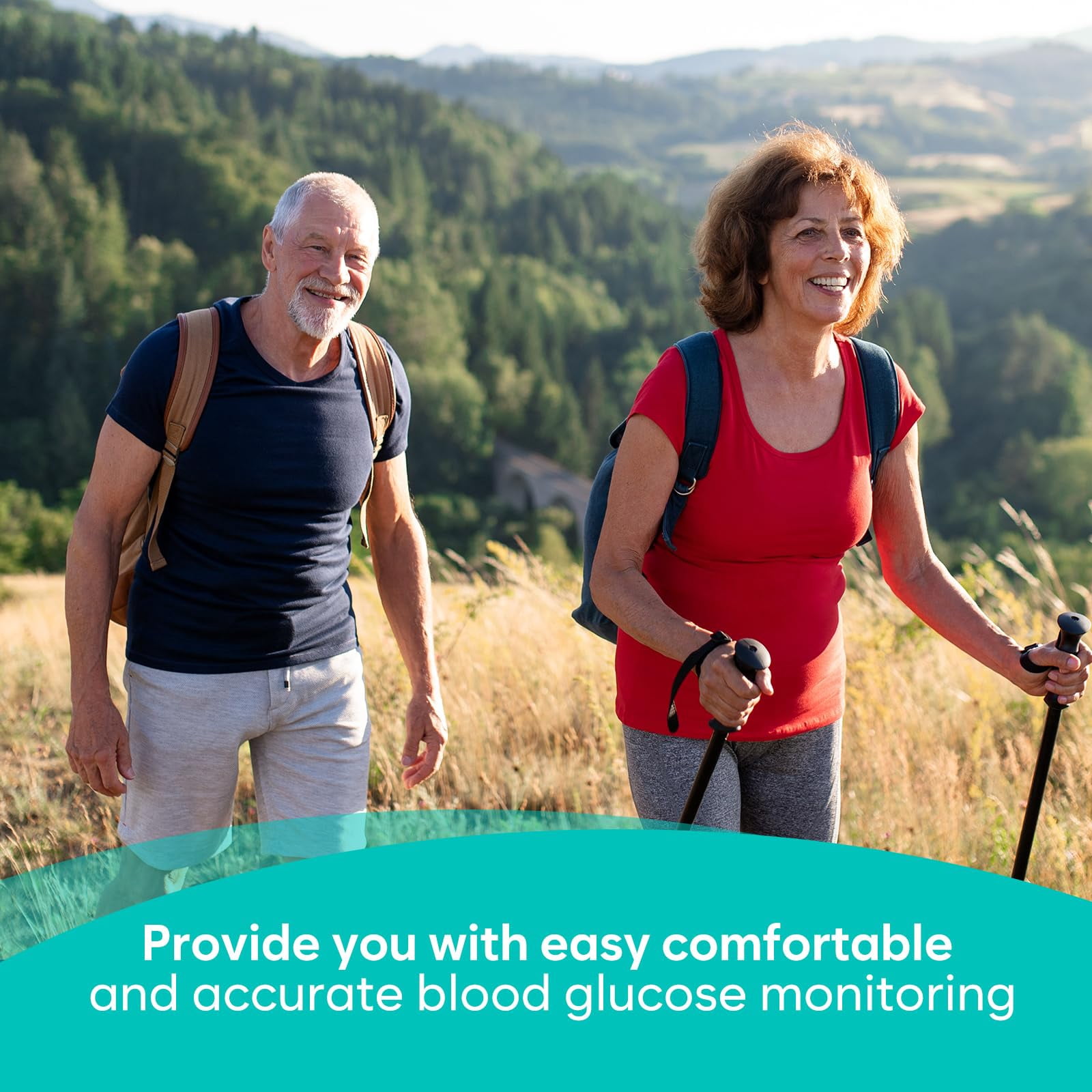 Easy@Home Blood Glucose Monitor Kit, Portable Blood Sugar Testing System, Includes Meter, Lancets, and Test Strips, Model EBG-100SL