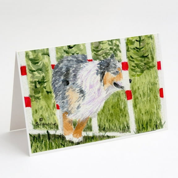 Australian Shepherd Greeting Cards and Envelopes Pack of 8