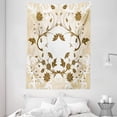 thumbnail image 1 of Floral Tapestry, Swirled Petals Leaf Figures Classic Blooms Florets Background Artsy Design, Wall Hanging for Bedroom Living Room Dorm Decor, 60W X 80L Inches, Cream Redwood White, by Ambesonne, 1 of 2