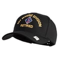 thumbnail image 2 of 1st Marine Division Retired Embroidered 6 Panel Structured Cotton Twill Cap Made in USA - Black OSFM, 2 of 5
