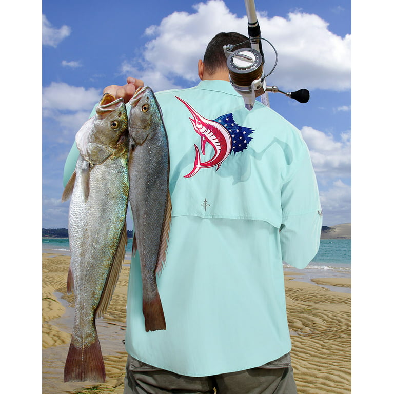Men Fishing Shirt LS Shirt UPF30 Quick Dry Lightweight Fishing