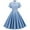 Light Blue, variant on Zpanxa 1950's Dresses for Women Vintage, Contrast High Neck Doll Collar Lapel Mid Length Dress, Stretch Slim High Waist Swing Dress, Audrey Hepburn Style Party Dresses Light Blue M