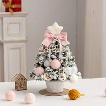 Eespoir Christmas Tabletop Decor Tree, Mini Christmas Tree Set, Christmas Decoration for Home Party Table Indoor, Pink