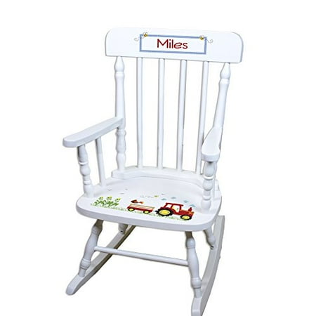 Childrens Personalized White Red Tractor Rocking Chair | Walmart Canada