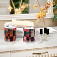 thumbnail image 4 of Yayeee 4 Pack Qtip Holder Bathroom Cotton Swab Canister with Lid Clear Dispenser Set, Red Teal Plaid, 4 of 6