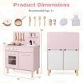thumbnail image 3 of Costway Kids Kitchen Playset with Light up Stove & Cooking Sounds Oven Sink Faucet Pink, 3 of 10