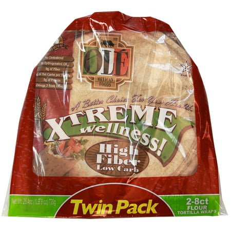 Ole Xtreme Wellness High Fiber Low Carb Tortilla Wraps, Twin Pack (16 (Best Low Calorie Wraps)