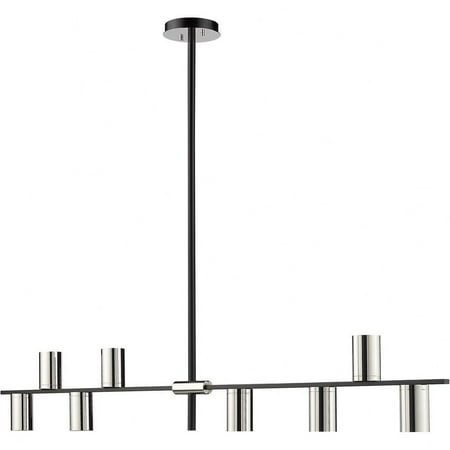 

8 Light Chandelier in Architectural Style-8 inches Tall and 5 inches Wide Mate Black/Polished Nickel Bailey Street Home 372-Bel-4652230