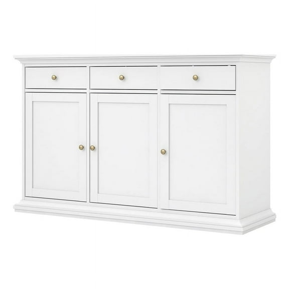 Tvilum Sonoma 6 Shelf Sideboard with 3 Doors and 3 Drawers, White