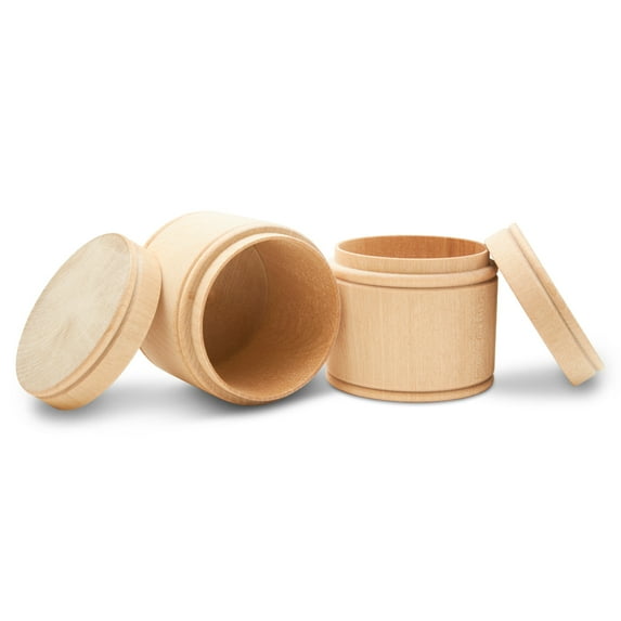 Wooden Storage Box 2-5/8 inch x 2-3/4 inch x 2 inch, Pack of 25 Unfinished Small Wood Box with Lid for Keepsakes and Crafts, by Woodpeckers