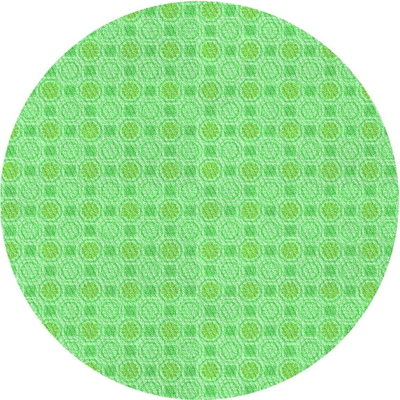 Ahgly Company Indoor Round Patterned Stoplight Go Green Area Rugs, 7' Round