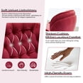 thumbnail image 6 of Comfort Stretch Velvet Swivel Accent Chair with Ottoman Round Reading Chair with Foot Stool Set Burgundy, 6 of 7
