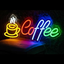Coffee Neon Signs for Wall Decor, Neon Lights for Coffee Shop Led Business Signs Suitable for Kitchen Bar Pub Restaurant Christmas Gift, 16.8 * 6.8In