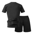 thumbnail image 6 of Zimjoy Men's 2 Pieces Athletic Set Breathable Mesh Short Sleeve T-Shirt & Shorts Lightweight Workout Gym Clothes for Running Black L, 6 of 7