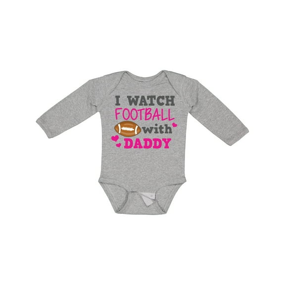Inktastic I Watch Football with My Daddy Boys or Girls Long Sleeve Baby Bodysuit