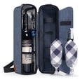 thumbnail image 1 of Bolsa para Vino Aislada ALLCAMP con Copas de Vino y Sacacorchos Azul, 1 of 7