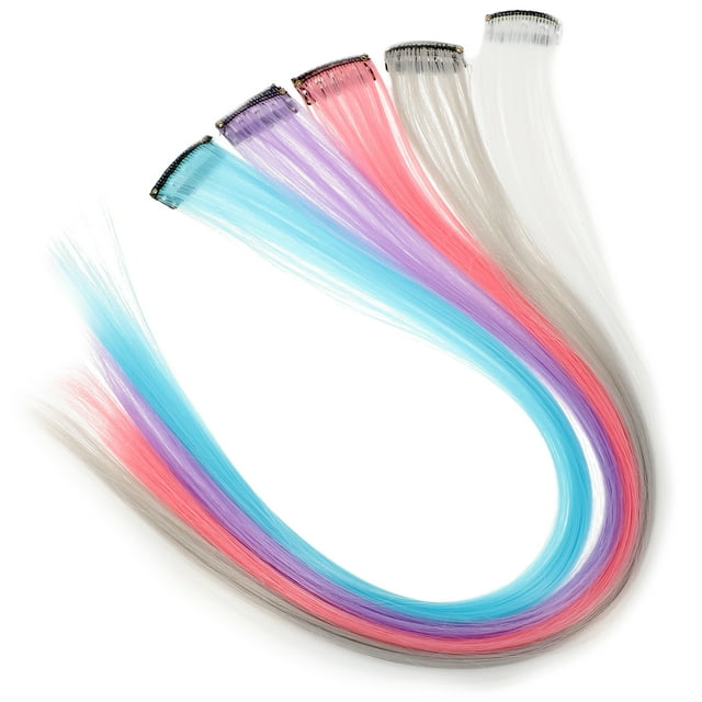 15pcs Colored Clip-in Hair Extensions Straight Women Hair Extensions with Clips