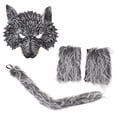 thumbnail image 1 of 1 Juego de disfraz de lobo, máscara de Animal, guantes, cola para puesta en escena, 1 of 5