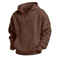 thumbnail image 4 of Abcomgle Boys Fashion Hoodies Kids Long Sleeve Quarter Zip Kids Pullover Sweatshirts Waffle Knit Hooded Cute Pullover Tops, 4 of 8