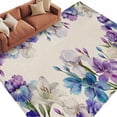 thumbnail image 6 of Blue Purple Flowers Area Rug 5x7 Washable Rug Non Slip Spring Seasonal Botanical Florals Large Area Rug Soft Stainresistant Indoor Floor Carpet for Living Room Bedroom Home Office Dining Room Nursery, 6 of 8