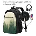 thumbnail image 2 of Daiia Fog Forest Pattern USB Charging Backpack for Men and Women, Anti-Theft Backpack,Travel Backpack,School Backpack,College Backpack,Laptop Backpack, 2 of 7