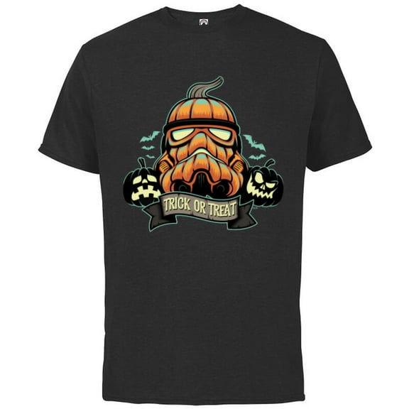 Star Wars Halloween Stormtrooper Jack-o’-Lantern Pumpkin - Short Sleeve Cotton T-Shirt for Adults - Customized-Black