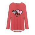thumbnail image 2 of "Pimelu Valentines Day Shirts for Women,Womens Heart Sweater,Womens Valentines Sweater Fashion Heart Print Pullover Tunic Blouses Spring Ladies Girls Long Sleeve Crewneck Hem Tee Tops", 2 of 3