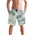 thumbnail image 4 of Dailycode Men's Quick Dry Swim Trunks Beach Shorts Casual Summer Board Shorts with Pockets, Chinese Cranes Birds and Flowers, 4 of 8