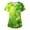 Fluorescent Green, variant on Women's Loose Fit V-Neck Short Sleeve Uniform with Pocket, St. Patrick's Day Print, Casual Nursing Top for Women,Mint Green S