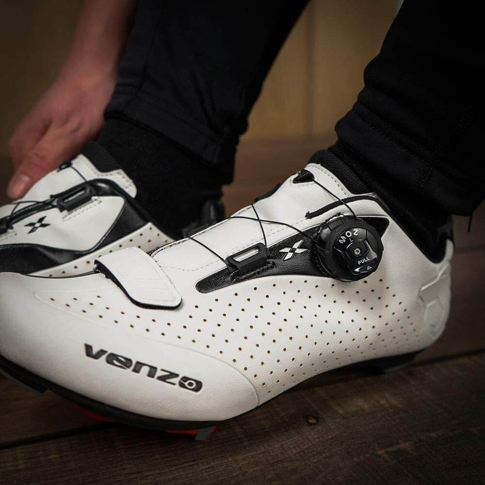 Compatible Shimao Look System Venzo Cycling Bicycle Road Bike Shoes Men 