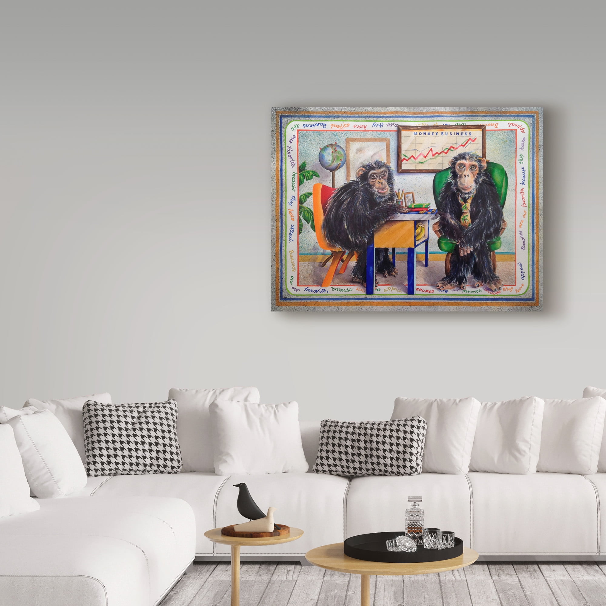 Trademark Fine Art 'Monkey Business' Canvas Art by Charlsie Kelly