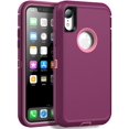 thumbnail image 2 of Entronix Heavy Duty Case Designed for iPhone XR Shockproof Dustproof Triple Layer Rugged Case, Purple, 2 of 7