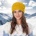 thumbnail image 4 of Gorro de mujer de invierno de punto con forro de satén Gorro cálido de lavado suave de seda suelta, 4 of 5