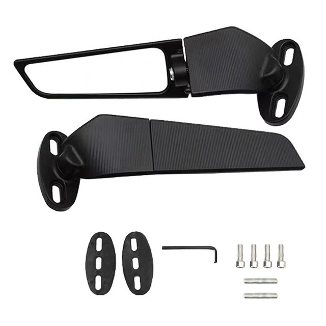 Scienceny 1 par de espejos retrovisores para motocicleta, ala de viento, vidrio retrovisor, reemplazo de parabrisas para exteriores para 250 300 H2 Accesorios para motos Scienceny VI015705-00B