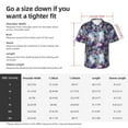 thumbnail image 5 of Sikiie Purple Marble Texture Print Men's Hawaiian Shirt, Summer Beach Button Pocket Short Sleeve T-Shirt,3X-Large, 5 of 7