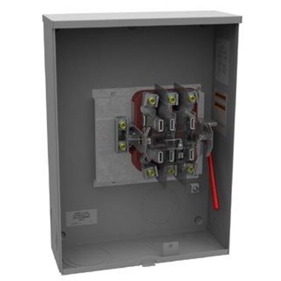 Milbank U4910-O-BL 3 Phase Heavy-Duty Ringless Meter Socket With Main Lever Bypass 7 Jaw 1 Position 200 Amp