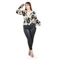 thumbnail image 4 of Blusa con escote cruzado Roman Fashion / Tallas Extras, 1758 (Beige/Negro) beige 36, 4 of 5