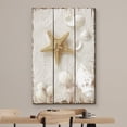 thumbnail image 3 of wall26 Canvas Print Wall Art Brown Starfish &amp; White Seashells on Wood Panels Nature Wilderness Digital Art Realism Chic Colorful Multicolor Ultra for Living Room, Bedroom, Office - 12"x18&qu, 3 of 7