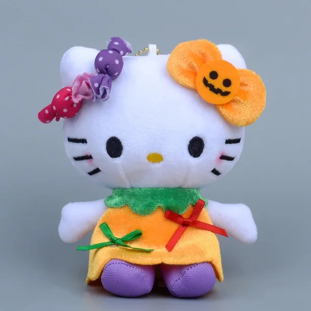 Sanrio Halloween Hellokitty Cinnamoroll Pochacco peluche colgante dibujos animados llaveros rellenos niñas bolsa mochila coches peluche llaveros