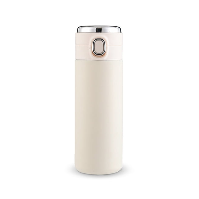 Toystoory Botella de agua inteligente 420ml 304 Taza de vacío de acero inoxidable Pantalla digital Tapa de rebote Taza de bebida portátil Mostrada blanco Toystoory HA008420-01B