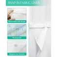 thumbnail image 3 of No Hook Shower Curtain with Snap in Liner, Abstract Leaves Lines Geometric Natural Patterns Ombre Green Shower Curtains for Bathroom, Washable Shower Curtain Liner Set with Mesh Top Window, 66"x72", 3 of 6