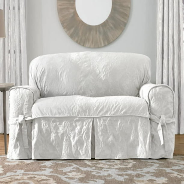 Sure Fit Matelasse Damask Loveseat Sofa Slipcover, Cotton/Polyester