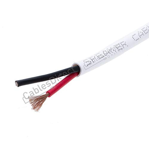 500ft In Wall Audio Speaker Cable Wire CL2 16//2 AWG Gauge 2 Conductor Bulk White